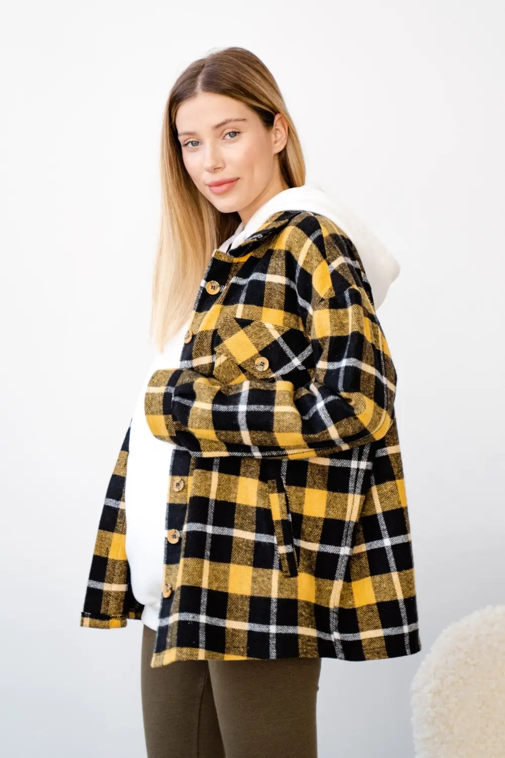 Maternity Oversized Checkered Shirt 4368222
