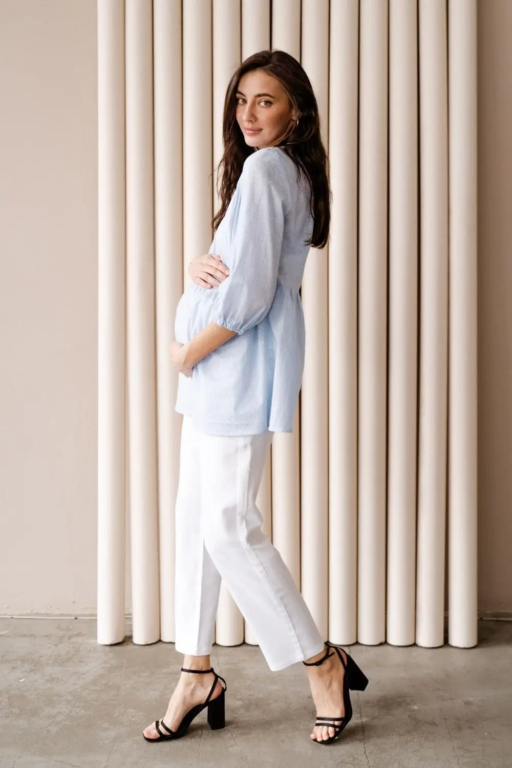 Maternity Loose-Fit Cotton Blouse (Shirt) 4317737