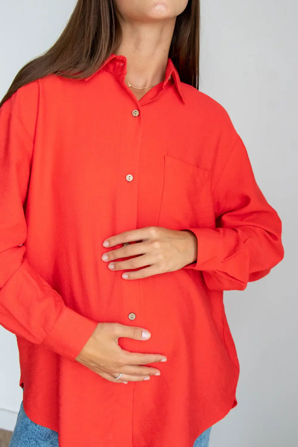 Maternity Oversized Cotton Blouse (Shirt) 2101711