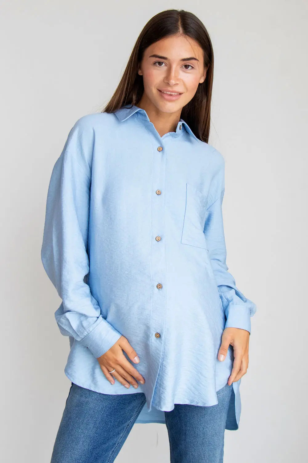 Maternity Oversized Cotton Blouse (Shirt) 2101711