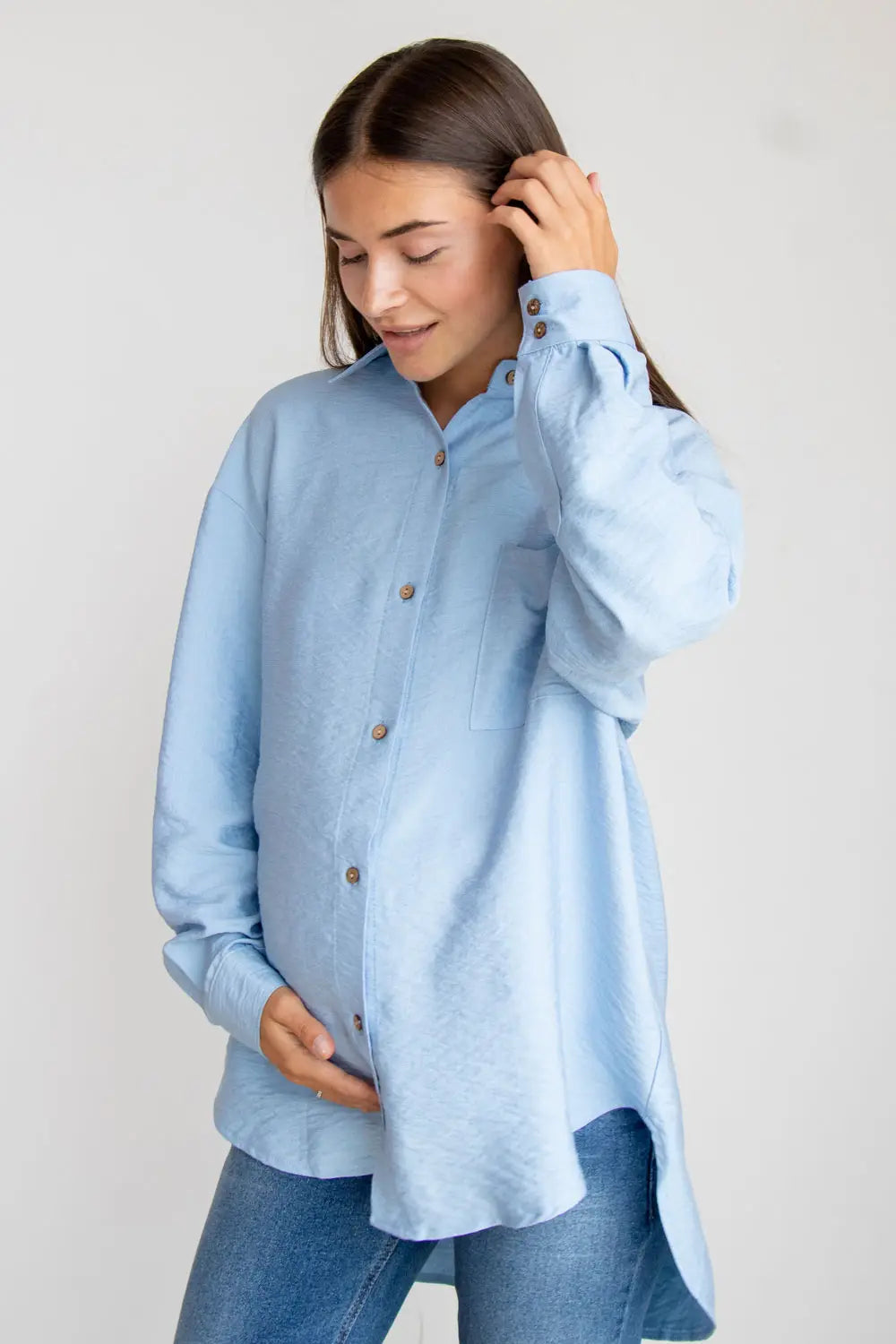 Maternity Oversized Cotton Blouse (Shirt) 2101711