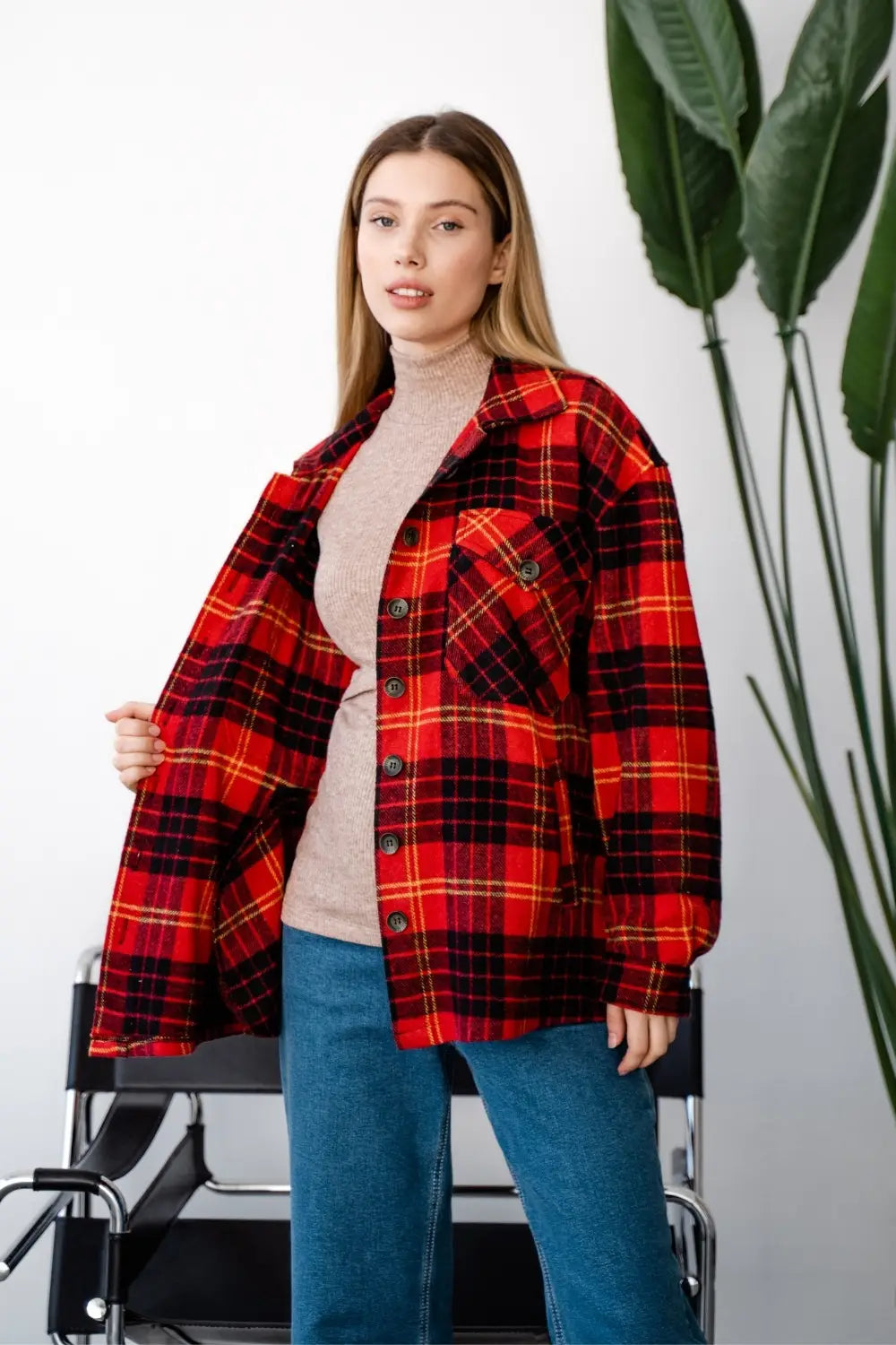 Maternity Oversized Checkered Shirt 4368222