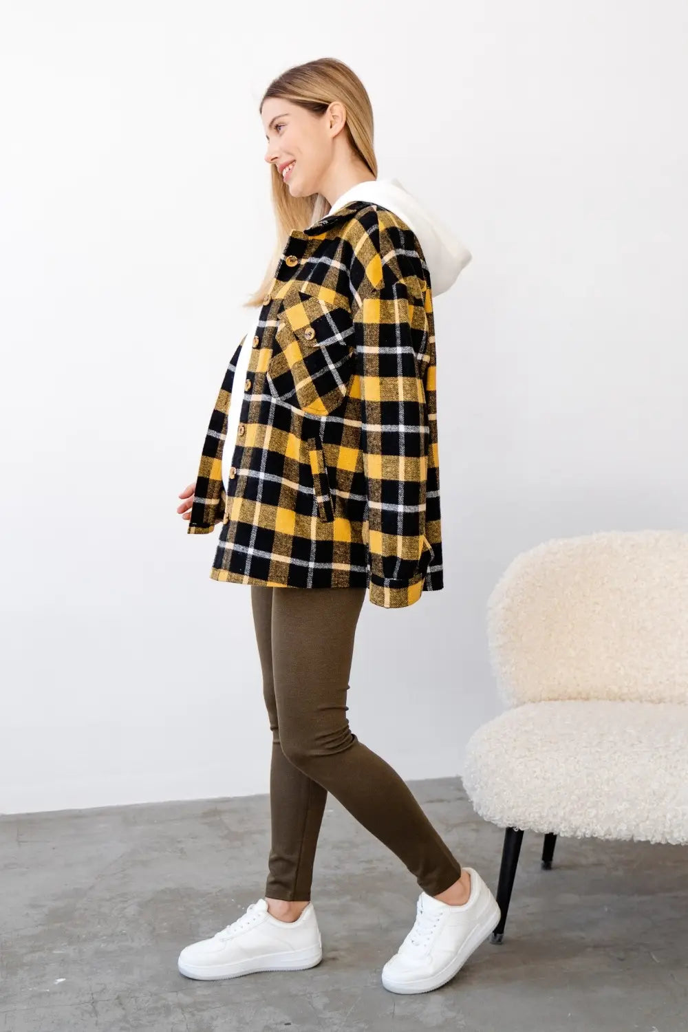 Maternity Oversized Checkered Shirt 4368222