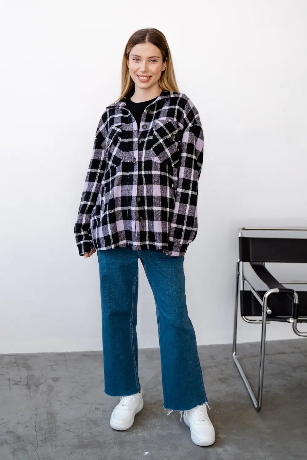 Maternity Oversized Checkered Shirt 4368222