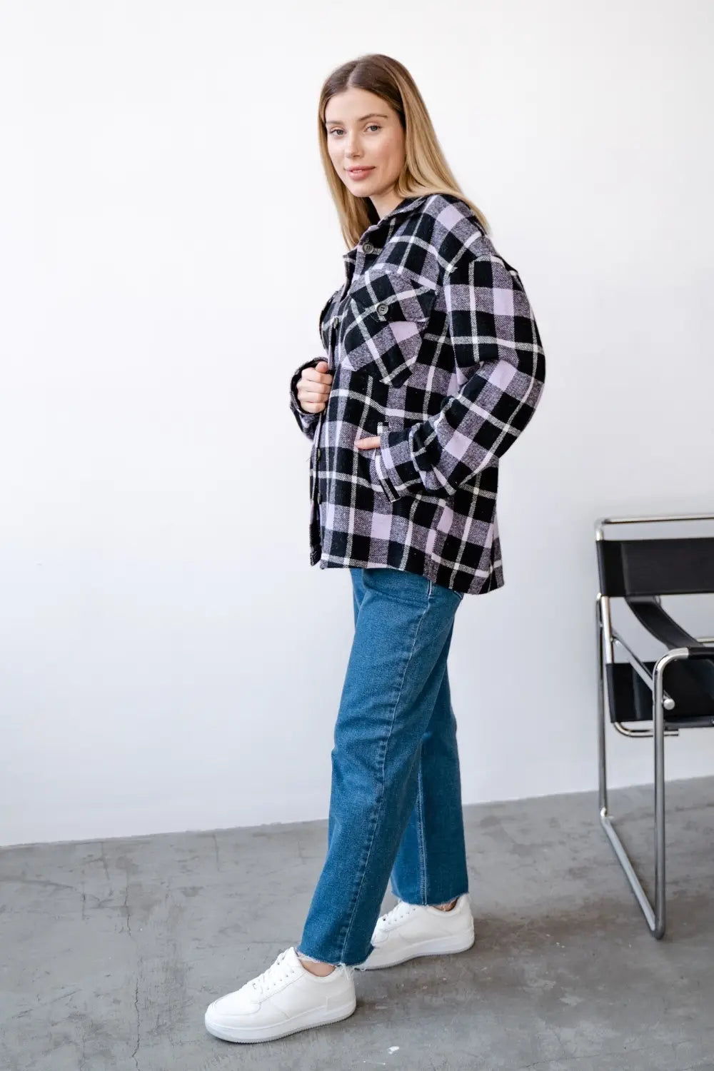 Maternity Oversized Checkered Shirt 4368222