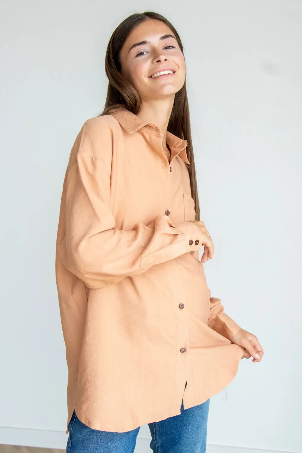 Maternity Oversized Cotton Blouse (Shirt) 2101711