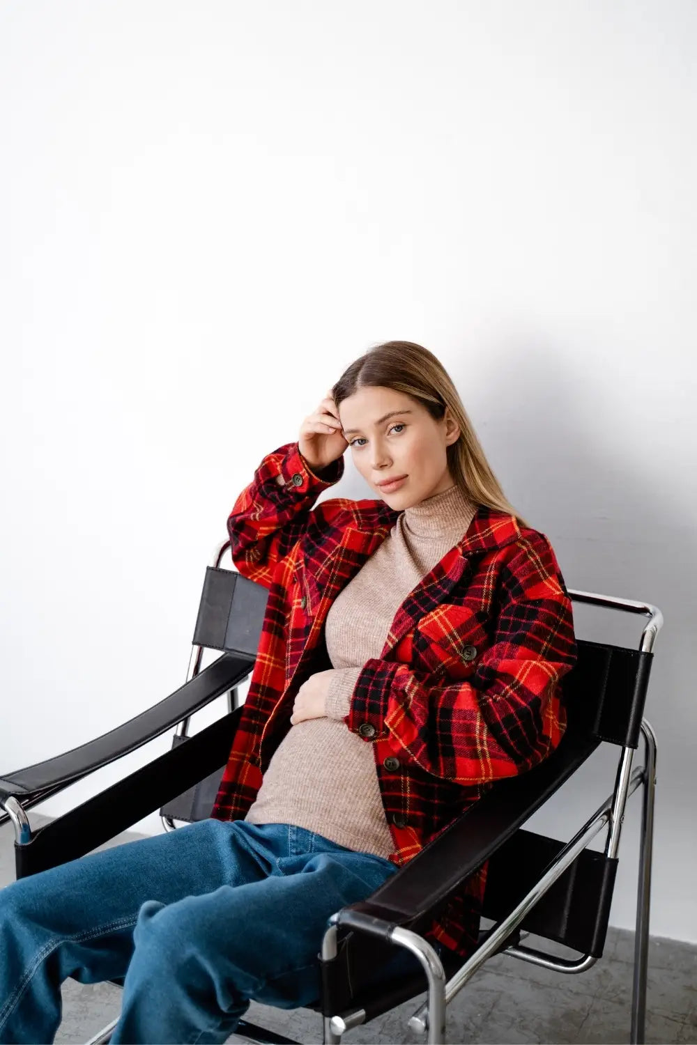 Maternity Oversized Checkered Shirt 4368222