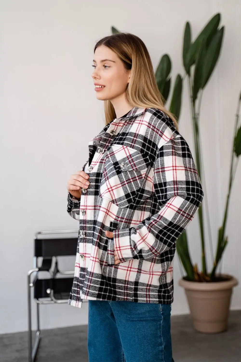 Maternity Oversized Checkered Shirt 4368222