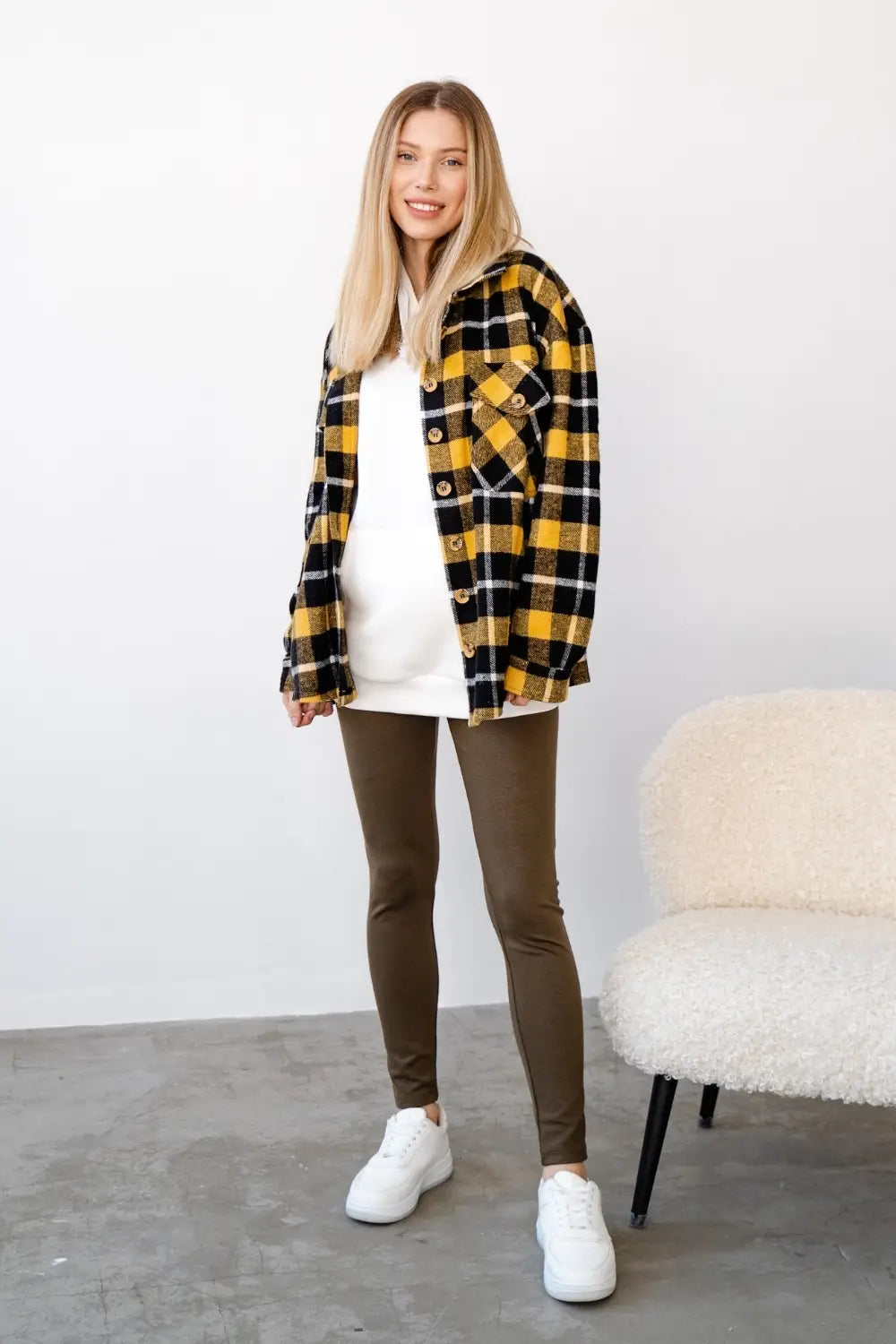 Maternity Oversized Checkered Shirt 4368222