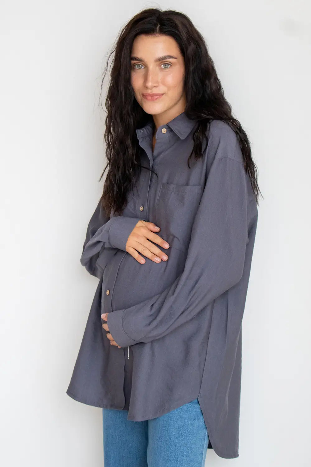 Maternity Oversized Cotton Blouse (Shirt) 2101711