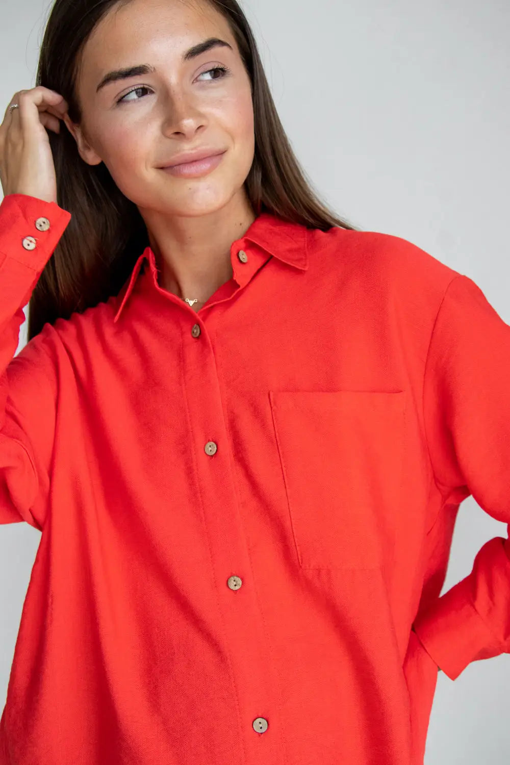 Maternity Oversized Cotton Blouse (Shirt) 2101711