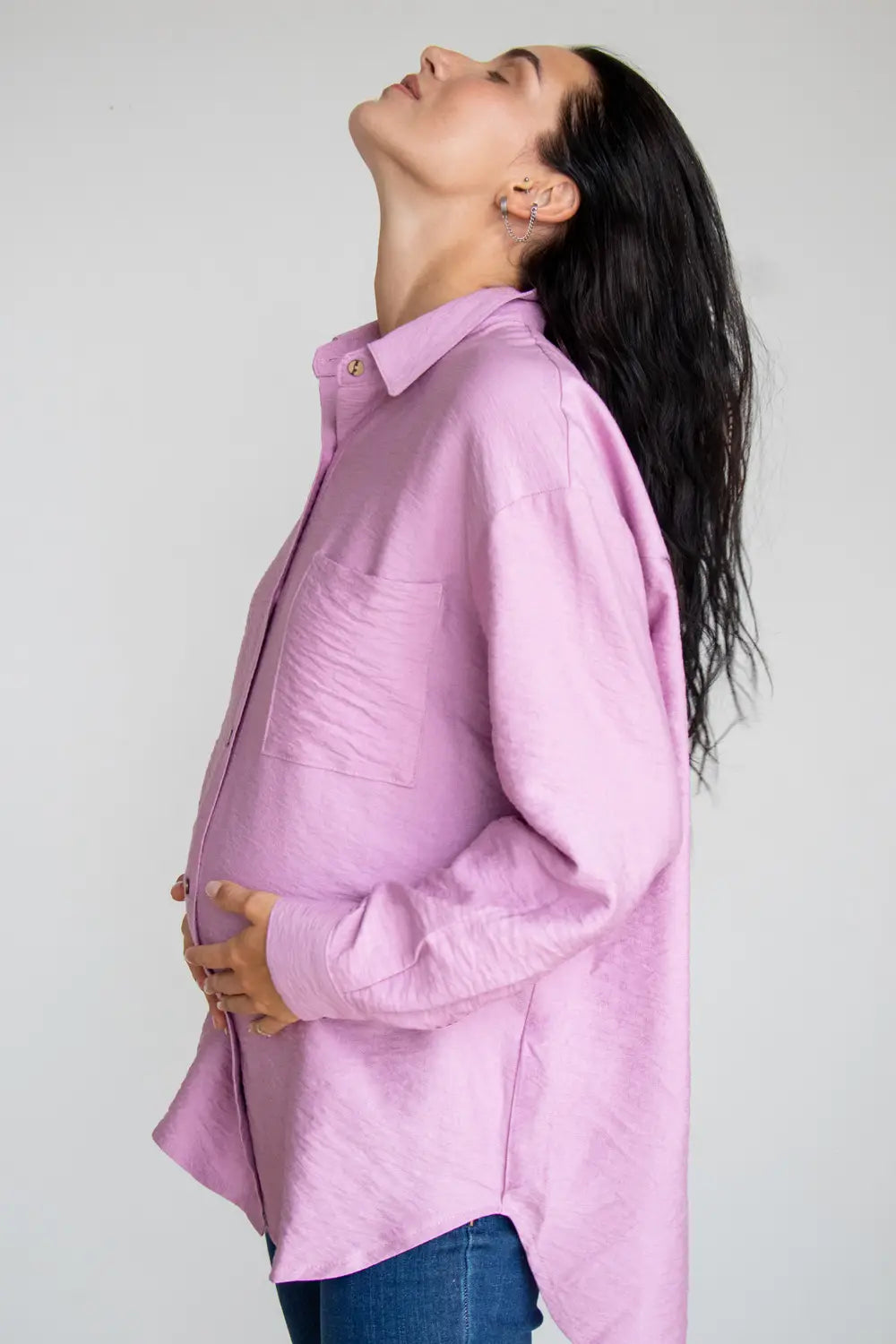 Maternity Oversized Cotton Blouse (Shirt) 2101711