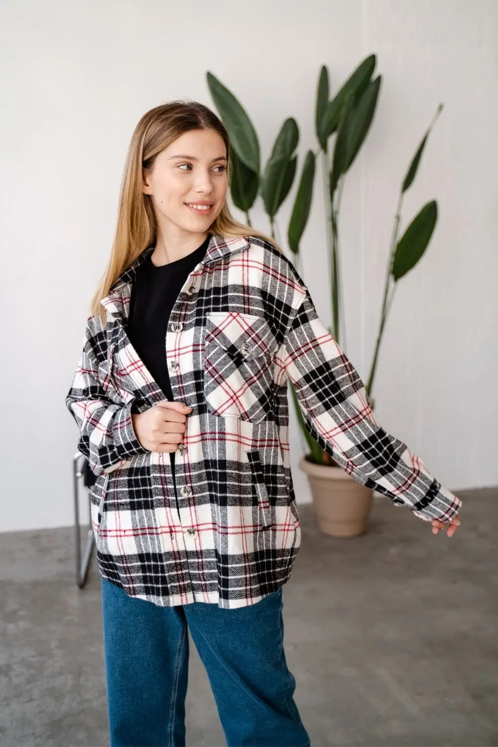 Maternity Oversized Checkered Shirt 4368222
