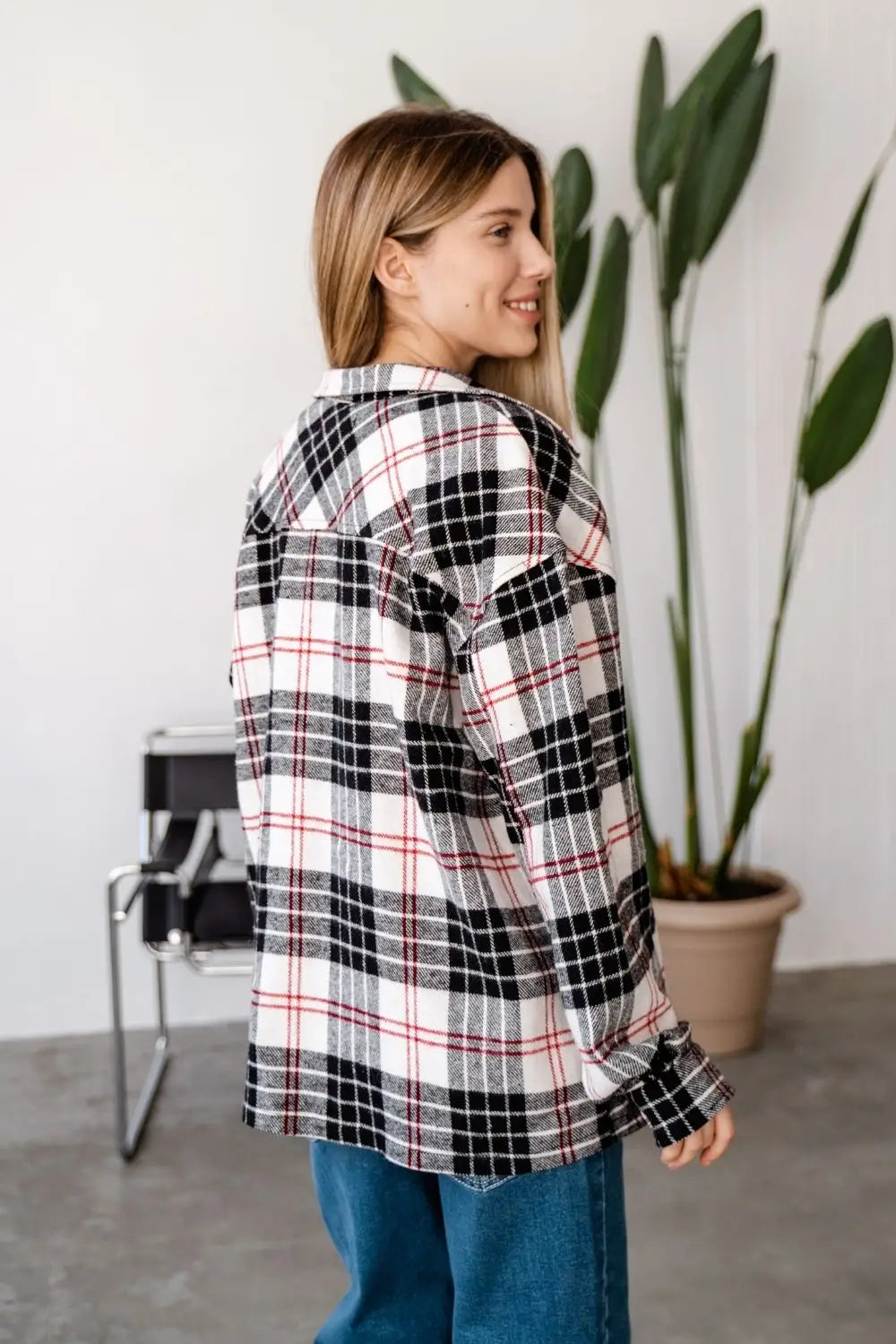 Maternity Oversized Checkered Shirt 4368222