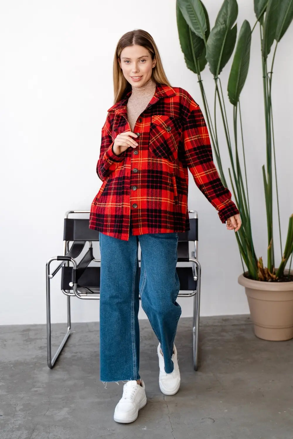 Maternity Oversized Checkered Shirt 4368222
