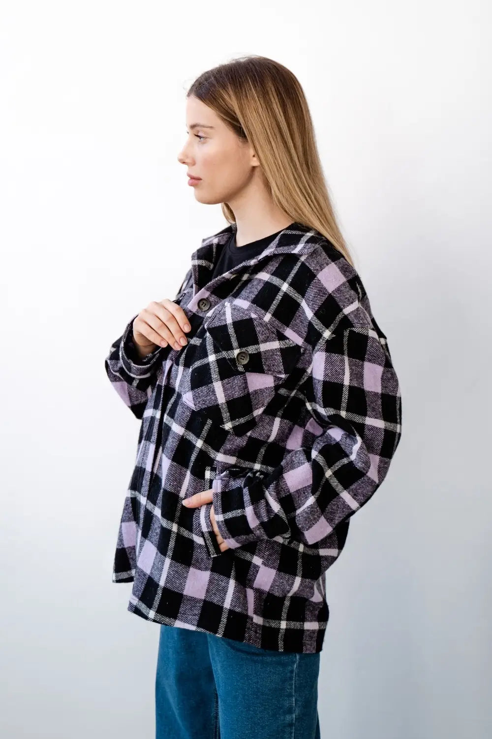Maternity Oversized Checkered Shirt 4368222