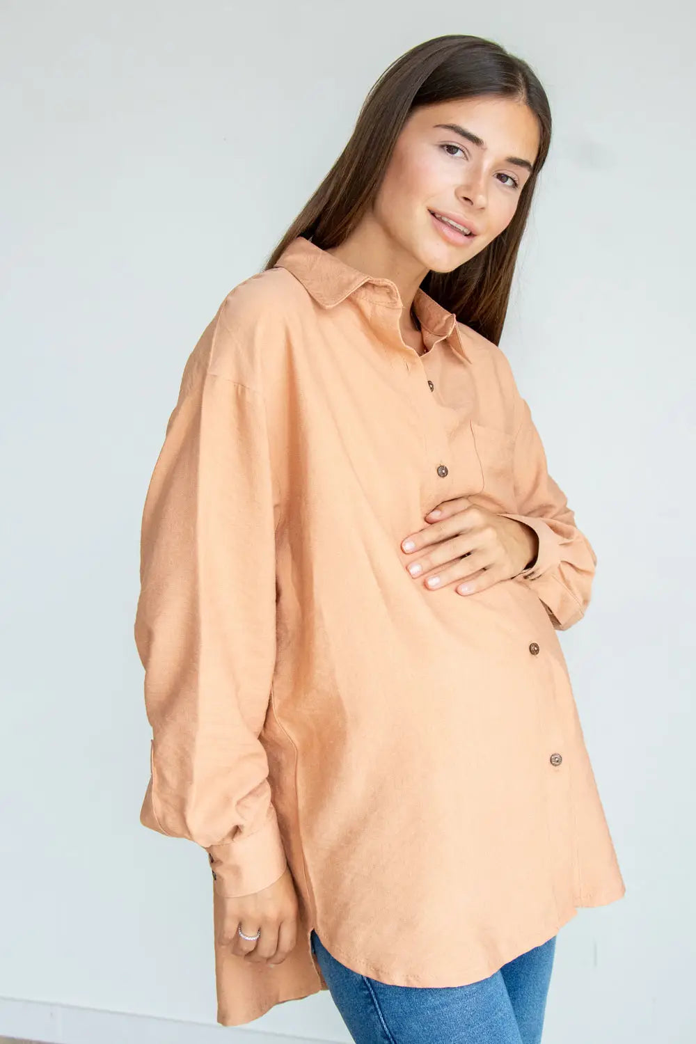 Maternity Oversized Cotton Blouse (Shirt) 2101711