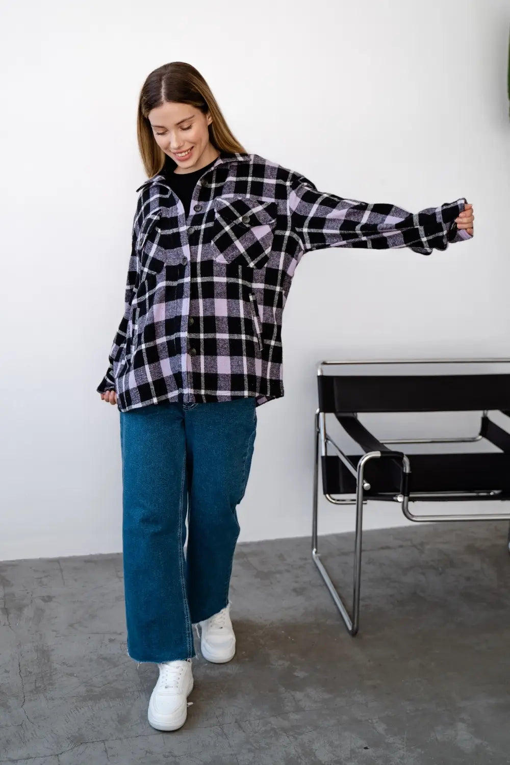 Maternity Oversized Checkered Shirt 4368222