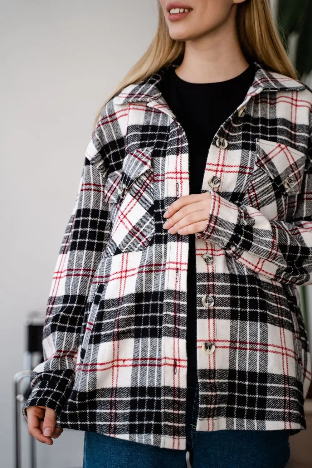 Maternity Oversized Checkered Shirt 4368222
