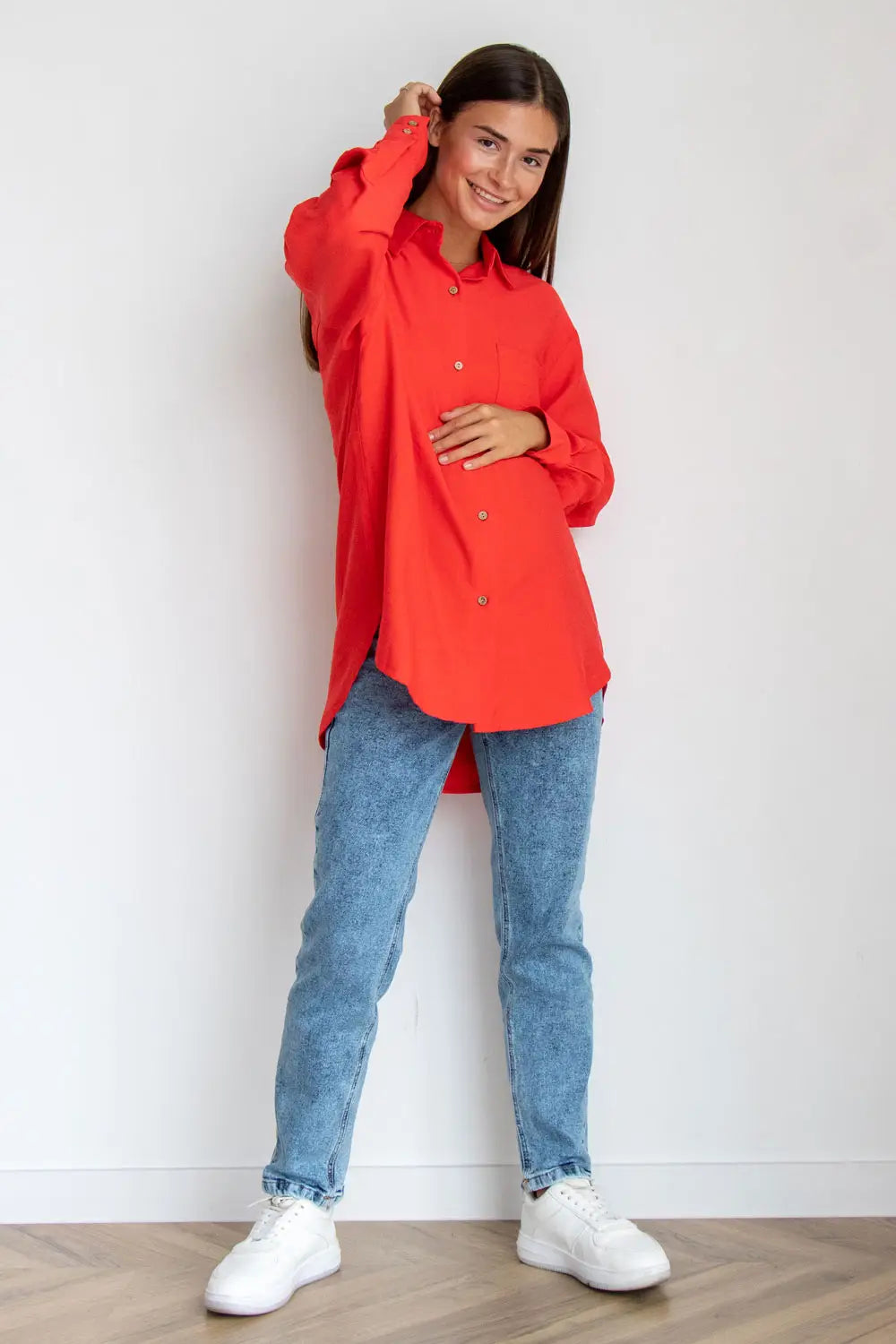 Maternity Oversized Cotton Blouse (Shirt) 2101711