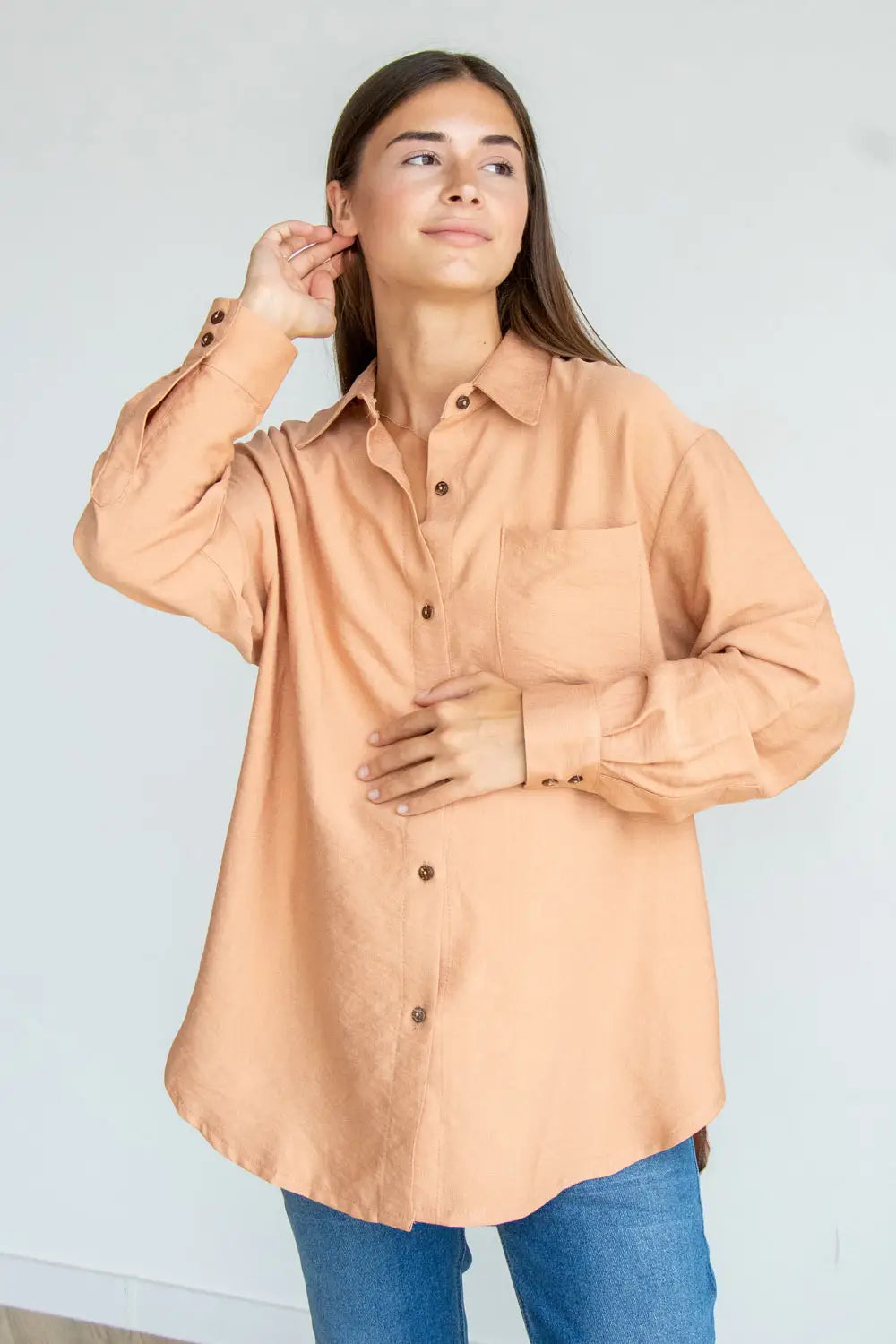 Maternity Oversized Cotton Blouse (Shirt) 2101711