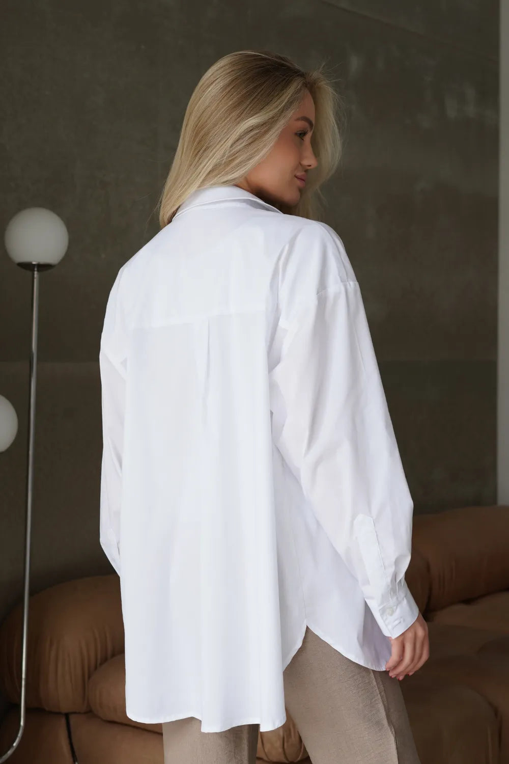 Maternity Oversized Basic White Blouse (Shirt) 2101765