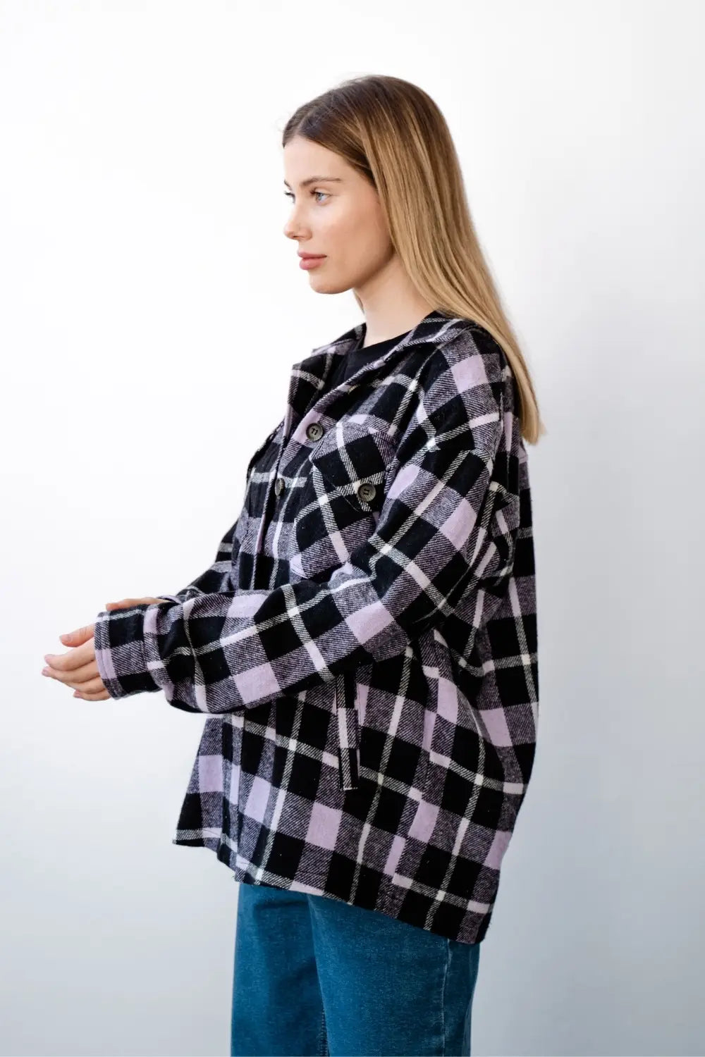 Maternity Oversized Checkered Shirt 4368222