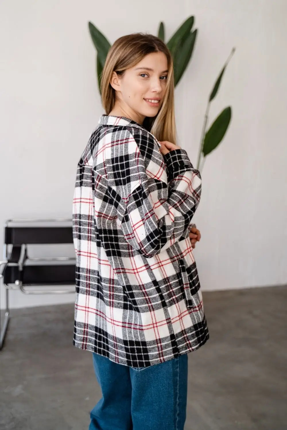 Maternity Oversized Checkered Shirt 4368222