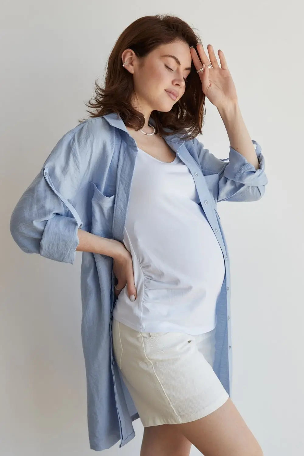 Maternity Blouse (Shirt) Light Extended Loose-Fit 1268741