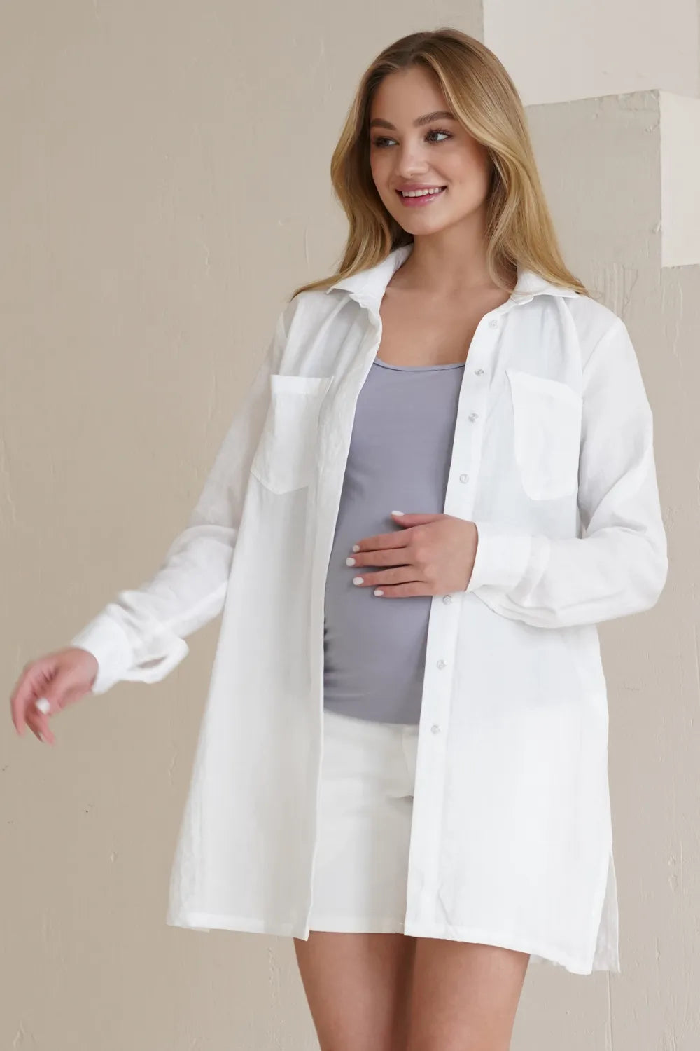 Maternity Blouse (Shirt) Light Extended Loose-Fit 1268741