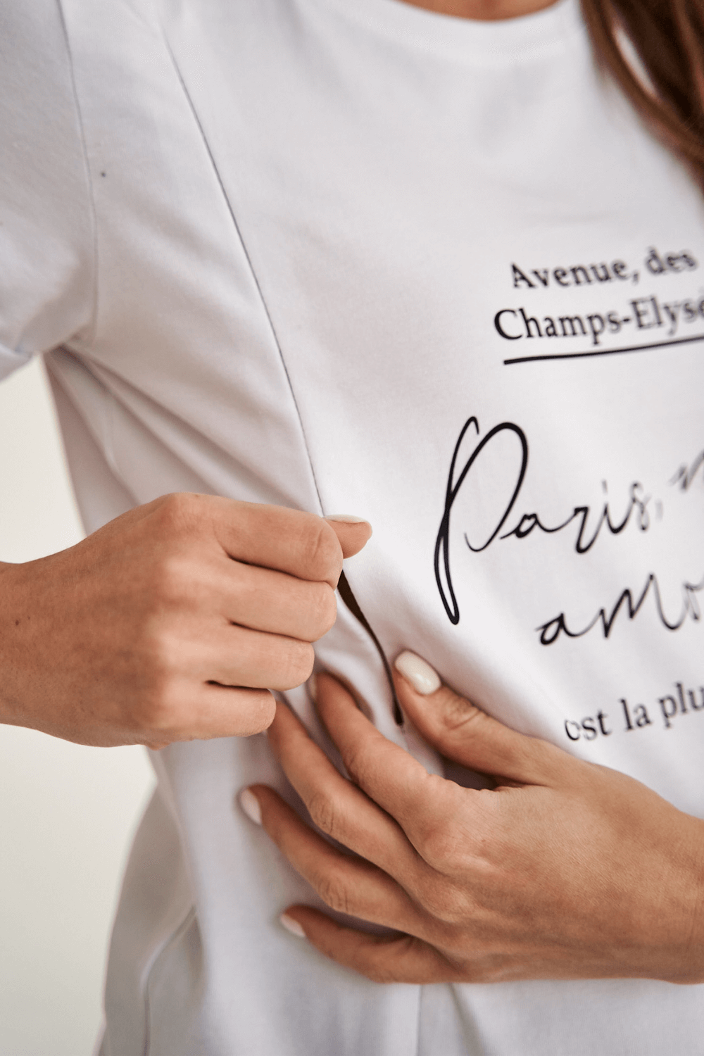 Maternity and Nursing Basic Silhouette Print T-shirt 3180041-75