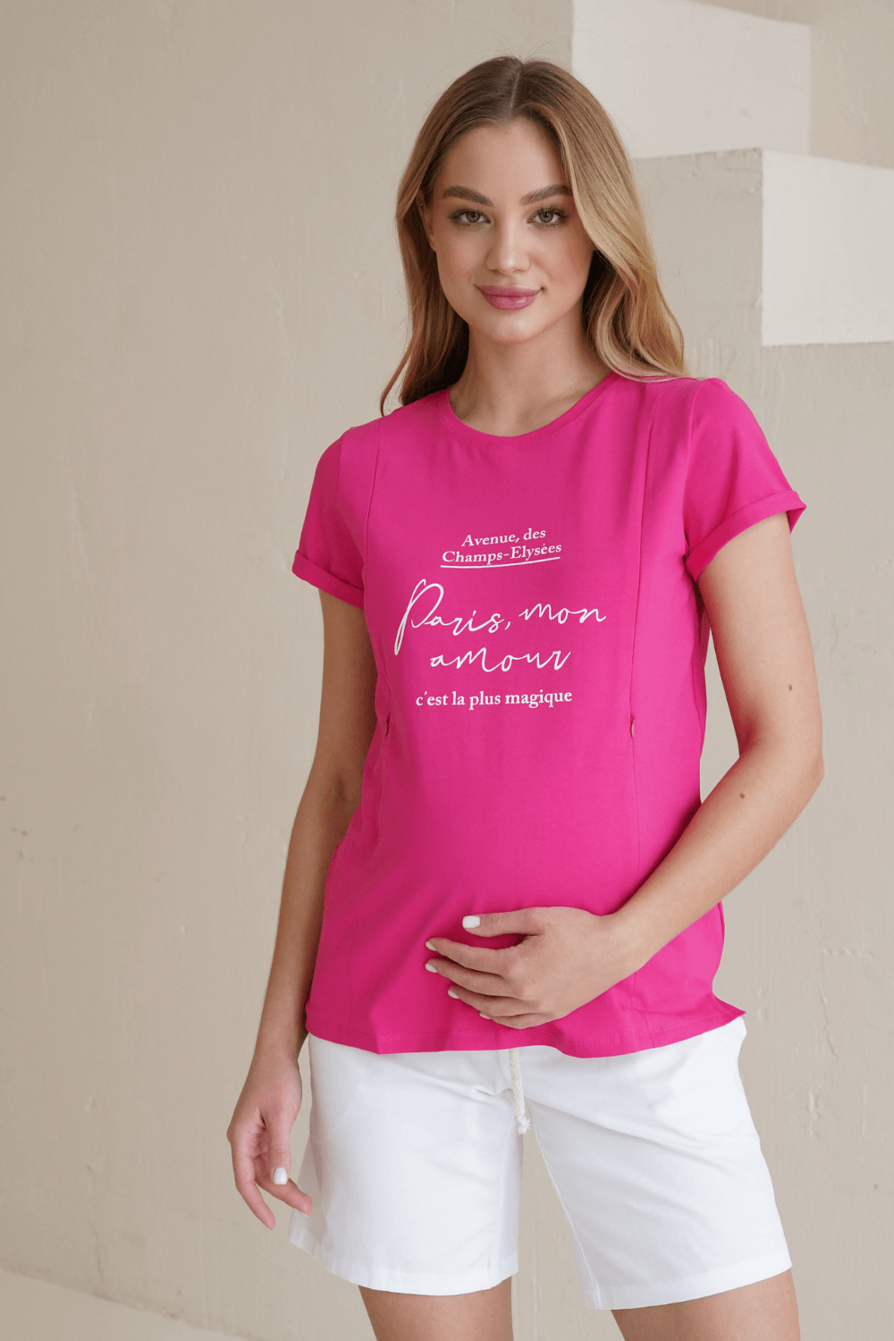 Maternity and Nursing Basic Silhouette Print T-shirt 3180041-75
