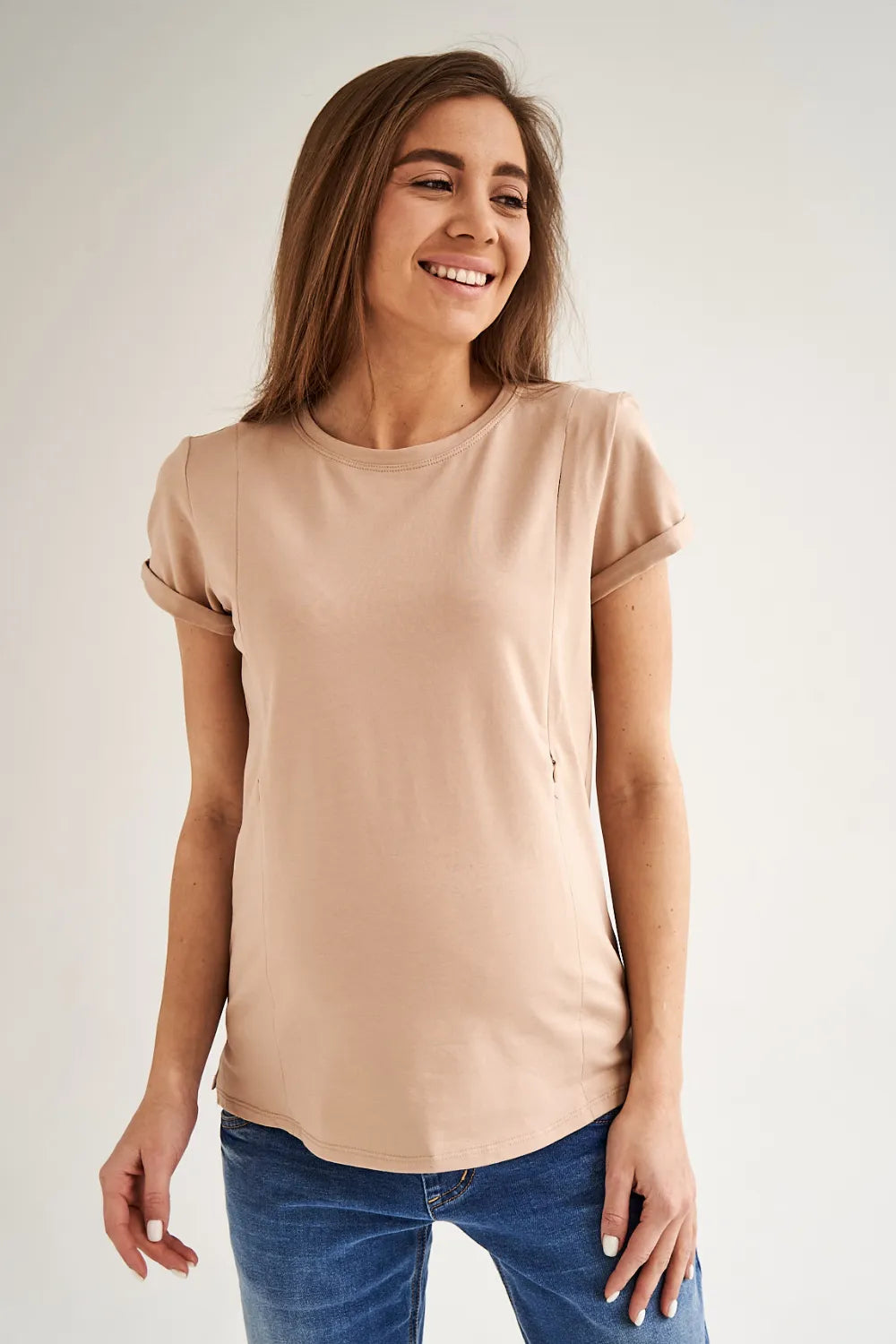 Maternity Basic T-shirt with Zippers for Nursing 3180041