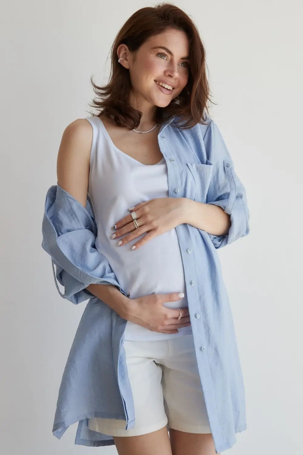 Maternity Blouse (Shirt) Light Extended Loose-Fit 1268741